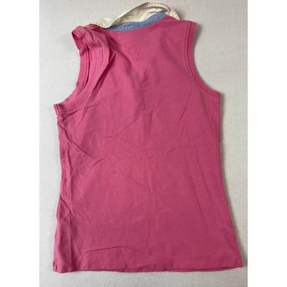 Tommy Hilfiger Y2K Large S Retro Colorblock Preppy Tenniscore Polo Tank Collar‎ - Picture 2 of 11